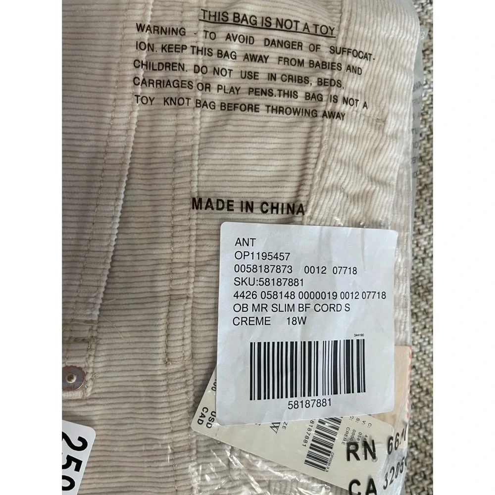 Anthropologie Pilcro High-Rise Slim Boyfriend Corduroy Pants NWT SZ 18W - Picture 12 of 16